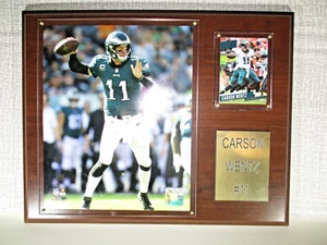 Philadelphia Eagles Plaque Carson Wentz Football Memorabilia 15"x12" Plaque - Picture 1 of 11