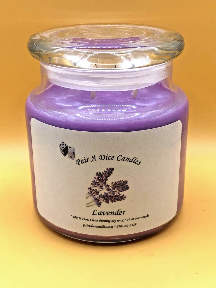 Handmade Scented Soy Candles - 16 oz "Lavender" Buy 3 Get 1 Free! - Image 1 of 1