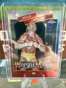 2025 Topps Chrome Hulk Hogan Wrestlemania Red/white/blue Ref 25/85 - Picture 1 of 3