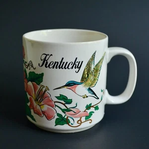 Taza de café de recuerdo Kentucky colibrí de cerámica vintage floral - Imagen 1 de 7