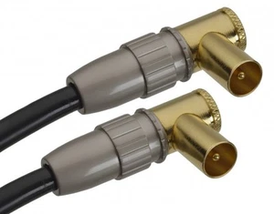Cable de antena aricona HDTV 5m 90° en ángulo UHD TV cable enchufe dorado conector - Imagen 1 de 3