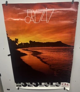 Original Vintage Travel Poster China Airlines Honolulu Hawaii Rare 1960’s - Picture 1 of 7