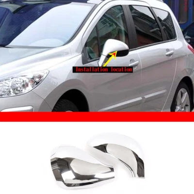 Chrome ABS Exterior Mirror Decoration Cover Trim For Peugeot 207 308 2006-2014 - Image 1 of 4