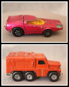 {YYY} 1973 Matchbox Lesney Rolamatics / Orange Badger AC 16 & Pink Clipper No 39 - Bild 1 von 12