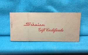 SCHWINN VINTAGE ORIGINAL GIFT CERTIFICATE BOOK COVER NO CERTS STINGRAY KRATE - Picture 1 of 8