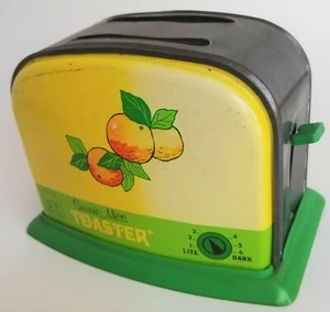 Sunnie Miss Toaster Tin Toy Oranges Green Yellow Metal Vintage Prop  A11 - Picture 1 of 7