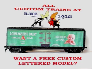 HO SCALE SATIRE CUSTOM LETTERED LOHWASSER DAIRY (DADDYS STEALING MY MILK) REEFER - Picture 1 of 12