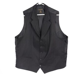 Gianni Vironi Mens Size 48 Black Stripe 5 Button Dress Suit Lapel Vest Waistcoat