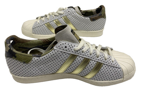 CLARKS ADIDAS SUPERSTAR 80s QS COMPLEX CLARK KENT MIMETICO PUNTA ORO taglia 12