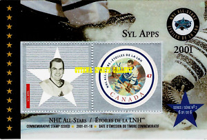 2001 SYL APPS NHL ALL-STARS CANADA POST STAMP CARD (M13D)