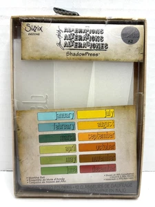 SIZZIX Shadow Press Debossing Folders - Months of the Year - Pre Owned -Complete - Picture 1 of 4