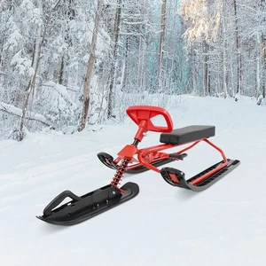 Scivolo da Neve Bambini Adolescenti e Adulti, Slitta da Sci Invernale con Volante Snowboar - Foto 1 di 11
