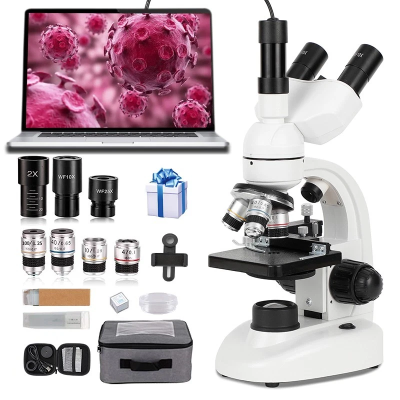 A trinocular laboratory microscope for biology with a light-emitting diode compo - Image 1 of 4