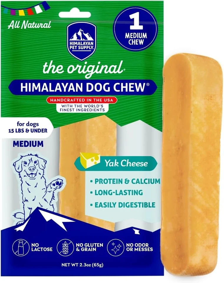 1 PC Fresh Himalayan Dog Chew BULK Medium Treat Bone Cheese Genuine Yak