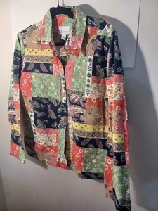The Tog Shop 100% Cotton Lightweight Button-up Mixed Print Jacket Pre-owned L - Picture 1 of 8