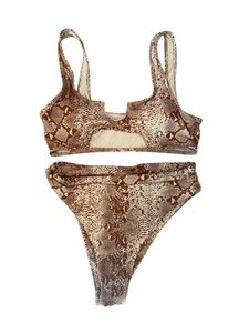 Bikini de dos piezas con estampado de serpiente para mujer talla mediana nuevo sin etiquetas - Imagen 1 de 10