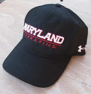 SCHWARZE MARYLAND TERRAPINS UNDER ARMOUR MÜTZE KAPPE TAILLIERT GRÖSSE M/L MEDIUM LARGE NEU MIT ETIKETT - Bild 1 von 6