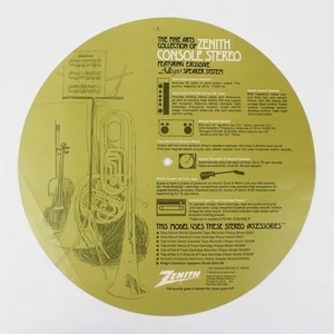 Vintage Zenith Konsole Stereo Plattenspieler Werbe Papiereinsatz - Bild 1 von 5