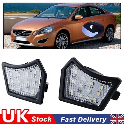 2x LED Mirror Under Puddle Light For Volvo S40 S60 S80 V50 V70 XC70 XC90 C30 C70 - Image 1 of 4