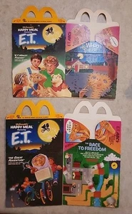 Seltener Vintage 1985 E.T. Außerirdische McDonalds Happy Meal Box 2er Set - Bild 1 von 13