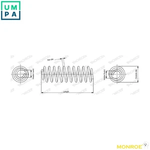 SUSPENSION SPRING SP0244 FOR AUDI 100 A6/S6 500 AHU/1Z 1.9L 4cyl A6AAS 2.4L 5cyl - Picture 1 of 9