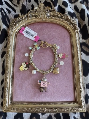 Pulsera Betsey Johnson Vintage Candyland Algodón Caramelo Cono Helado Helado Paleta Foto 1 de 4