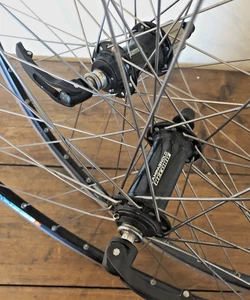 Campagnolo Record 10 Spd Black Hubs On Mixed SSC Clincher Rims Wheelset, 32H - Picture 1 of 19