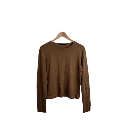 Jenni Kayne M Medium Crosby 100% Merino Wool Crewneck Sweater Orange Brown - Image 1 of 4