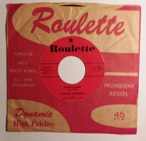 JIMMIE RODGERS 45 HONEYCOMB B/W THEIR HEARTS WERE FULL OF SPRING ROULETTE 4015 - Picture 1 of 2