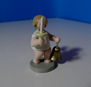 Schöne vintage * Erzgebirge Figur * Engel mit Glocke und Kerze * Expertic * - Bild 1 von 4