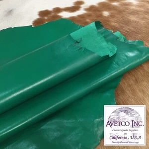 Avetco Economy Lamb Sheep Nappa Soft Leather hide skin 1.5 oz KELLY GREEN - Picture 1 of 3