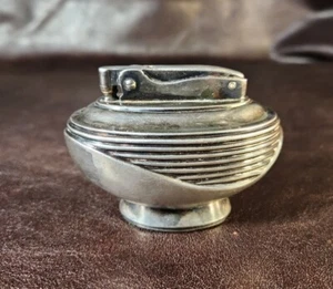 1953 Ronson Lotus Silver Plated Table Lighter *READ* - Picture 1 of 7
