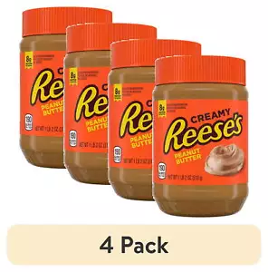 (4 Pack) REESE'S Creamy Peanut Butter Spread, 18 Oz Jar - Delicious Versatile To - Picture 1 of 12