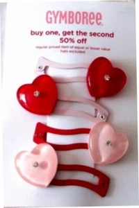 NWT Gymboree Valentine Hair Clips Set of Four 2 3 4 5 6 7 - Picture 1 of 1
