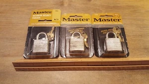 Master Maximum Security Padlock No. 7-D, set of 3, NOS - Picture 1 of 9