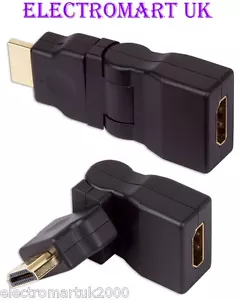 HDMI SWIVEL MULTI ANGLE ANGLED PLUG TO SOCKET ADAPTOR - Picture 1 of 1