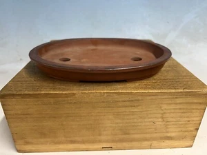Unglazed Oval Japanese Tokoname Production Made Bonsai Tree Pot 8 5/8” - Picture 1 of 18