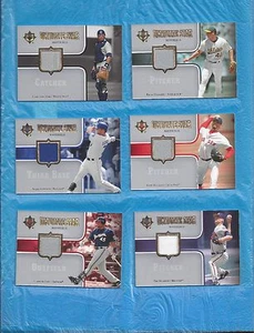 2007 Ultimate Collection Star Materials lote 12 Dif Alex Gordon Carlton Fisk + + - Imagen 1 de 2