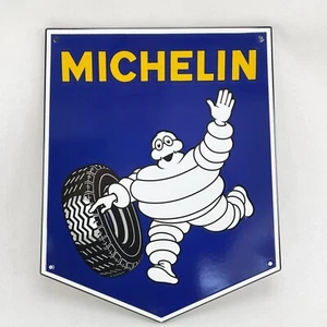 MICHELIN Männchen Bibendum LOGO Emailschild Emaille Schild 37x45 cm - Picture 1 of 4