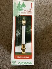 Vintage NOMA Electric Christmas Window Candle Light Solid Brass 9” with Box