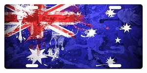 AUSTRALIA Flag Custom License Plate Commonwealth Star Emblem Paint Version  - Picture 1 of 1