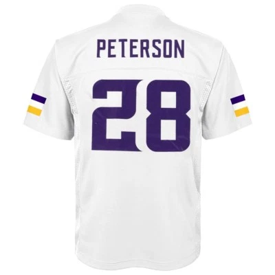 Camiseta deportiva blanca juvenil Adrian Peterson NFL Minnesota Vikings nivel medio visitante (S-XL) Foto 1 de 2