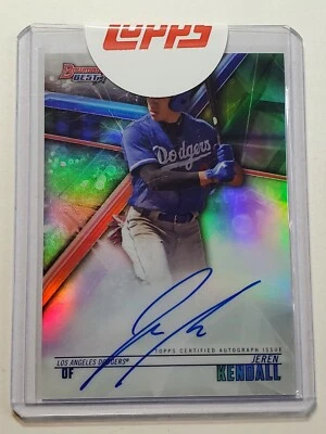 Jeren Kendall 2018 Bowmans Best Autograph Rookie Refractor Prospect Auto Dodgers - Image 1 of 3