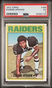 Graded 1972 Topps Eugene Gene Upshaw #186 Football Card PSA 3 Very Good - Picture 1 of 2