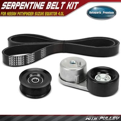 3x Kit de componentes de transmisión por correa Serpentine para Nissan Pathfinder Suzuki Equator 4,0 L Foto 1 de 4