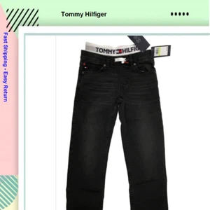 $54.50 Tommy Hilfiger, Boys Logo-Stripe Waist Jeans, Dark Gray, 4 - Picture 1 of 2