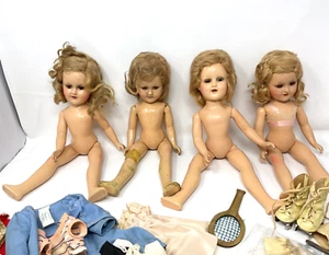4 Madame Alexander Sonja Henie Compo Dolls for Restore, Tagged Clothes, Skies - Picture 1 of 23
