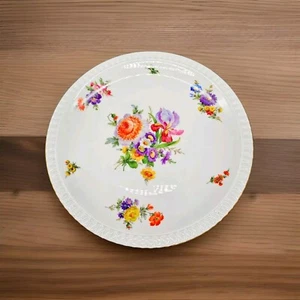 Bareuther Waldsassen Bavaria Germany 11 3/4" Serving Cake Plate Vtg Floral Boho - Picture 1 of 9