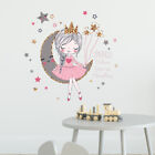 Princess On The Moon Wall Sticker Girls Room Decor Beautiful Cartoons Sticker
