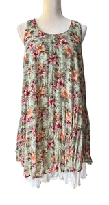 NC 17 by Danielle Karen Vintage mehrfarbig Lagenlook ärmelloses Kleid gekreuzter Rücken Einheitsgröße - Bild 1 von 9